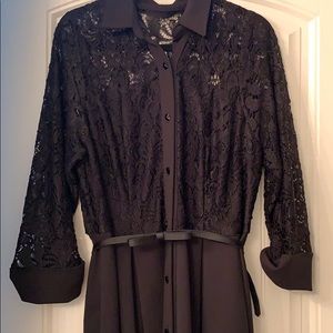 Formal Dress Beautiful Black Lace.Elegant bow belt